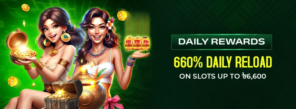 ৳6,600 Daily Slots Reload Bonus